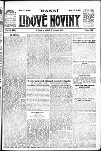Lidov noviny z 9.6.1918, edice 1, strana 1