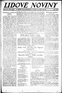 Lidov noviny z 9.6.1921, edice 2, strana 1