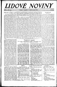 Lidov noviny z 9.6.1923, edice 1, strana 1