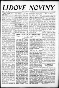 Lidov noviny z 9.6.1933, edice 1, strana 1