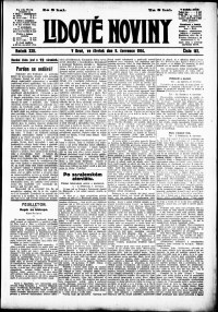Lidov noviny z 9.7.1914, edice 3, strana 1