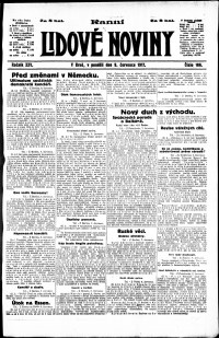 Lidov noviny z 9.7.1917, edice 1, strana 1