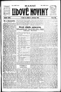 Lidov noviny z 9.7.1919, edice 1, strana 1