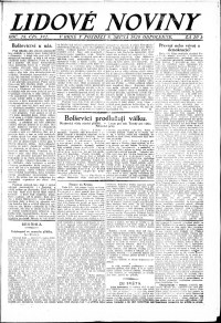 Lidov noviny z 9.8.1920, edice 2, strana 1