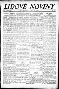 Lidov noviny z 9.8.1922, edice 1, strana 1