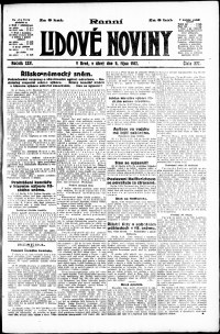Lidov noviny z 9.10.1917, edice 1, strana 1