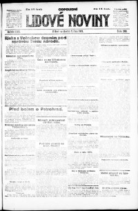 Lidov noviny z 9.10.1919, edice 2, strana 1