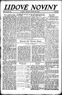 Lidov noviny z 9.10.1921, edice 1, strana 1