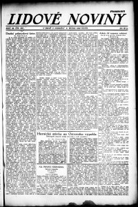 Lidov noviny z 9.10.1922, edice 1, strana 1
