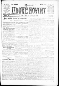 Lidov noviny z 9.11.1917, edice 1, strana 1