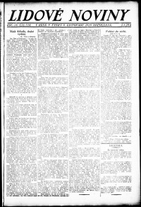Lidov noviny z 9.11.1920, edice 3, strana 1