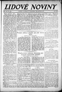Lidov noviny z 9.11.1921, edice 1, strana 1