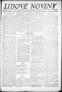 Lidov noviny z 9.11.1921, edice 2, strana 1