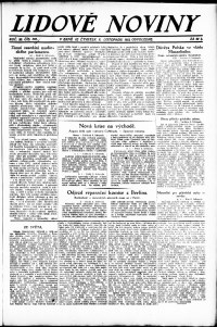 Lidov noviny z 9.11.1922, edice 2, strana 1