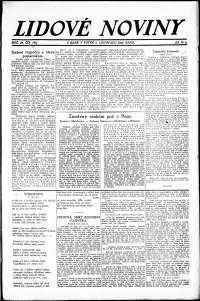 Lidov noviny z 9.11.1923, edice 1, strana 1