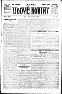 Lidov noviny z 9.12.1919, edice 1, strana 1