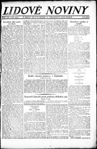 Lidov noviny z 9.12.1920, edice 3, strana 1