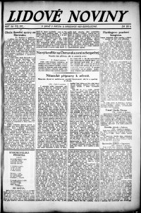 Lidov noviny z 9.12.1921, edice 2, strana 1