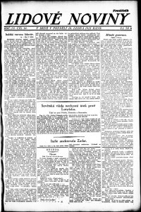 Lidov noviny z 10.1.1921, edice 1, strana 1