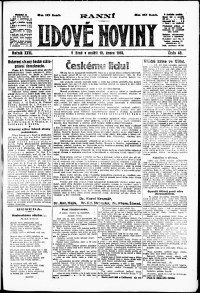 Lidov noviny z 10.2.1918, edice 1, strana 1
