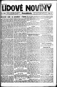 Lidov noviny z 10.2.1919, edice 1, strana 1