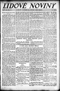 Lidov noviny z 10.2.1920, edice 1, strana 1