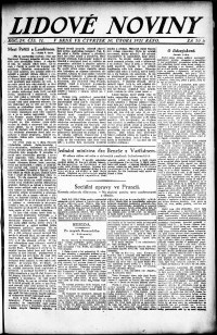 Lidov noviny z 10.2.1921, edice 1, strana 1