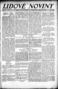 Lidov noviny z 10.2.1921, edice 2, strana 1