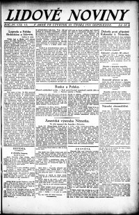 Lidov noviny z 10.2.1921, edice 3, strana 1