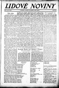 Lidov noviny z 10.2.1922, edice 1, strana 1
