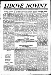 Lidov noviny z 10.3.1921, edice 1, strana 1