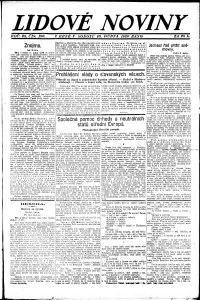 Lidov noviny z 10.4.1920, edice 1, strana 1