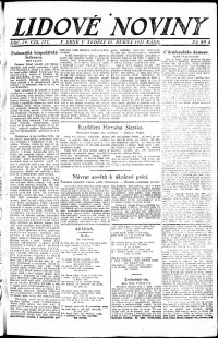 Lidov noviny z 10.4.1921, edice 1, strana 1