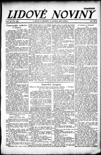 Lidov noviny z 10.4.1922, edice 1, strana 1
