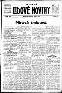 Lidov noviny z 10.5.1919, edice 1, strana 1