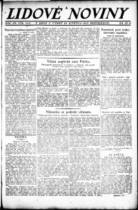 Lidov noviny z 10.5.1921, edice 2, strana 1