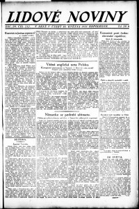 Lidov noviny z 10.5.1921, edice 3, strana 1