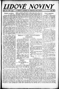 Lidov noviny z 10.6.1921, edice 1, strana 1