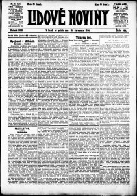 Lidov noviny z 10.7.1914, edice 1, strana 1
