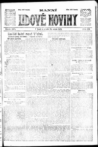 Lidov noviny z 10.8.1918, edice 1, strana 1