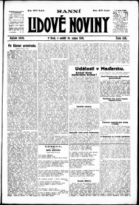 Lidov noviny z 10.8.1919, edice 1, strana 1