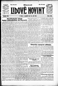 Lidov noviny z 10.9.1917, edice 1, strana 1