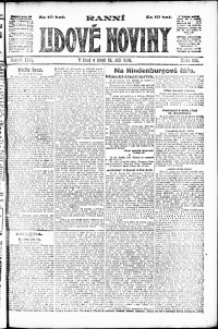 Lidov noviny z 10.9.1918, edice 1, strana 1