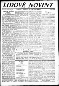 Lidov noviny z 10.9.1921, edice 1, strana 1