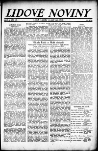 Lidov noviny z 10.9.1922, edice 1, strana 1