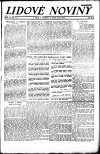 Lidov noviny z 10.9.1923, edice 1, strana 1