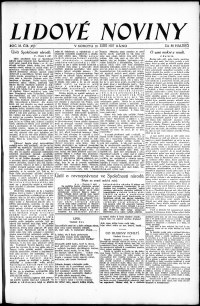 Lidov noviny z 10.9.1927, edice 1, strana 1