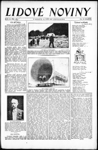 Lidov noviny z 10.9.1927, edice 2, strana 1