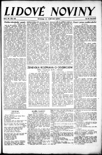 Lidov noviny z 10.9.1931, edice 1, strana 1