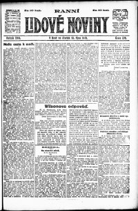 Lidov noviny z 10.10.1918, edice 1, strana 1